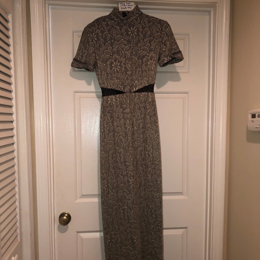Night Way Collections Gold and Black Maxi Dress